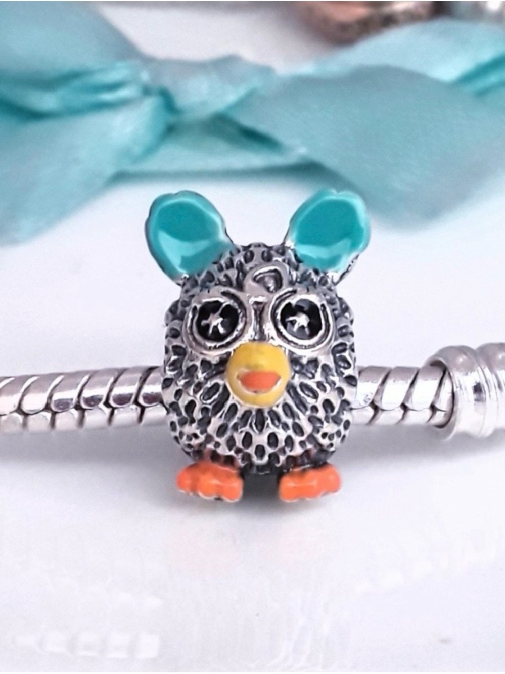 Furby adorable charm for bracelet, S925 sterling silver Pandora compatible